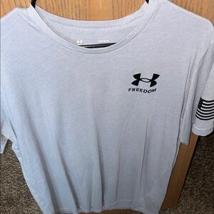 Under Armour Light Gray 'Freedom' Logo Tee
